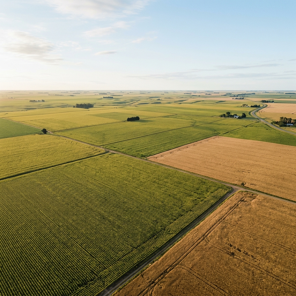 Campos argentinos productivos al amanecer