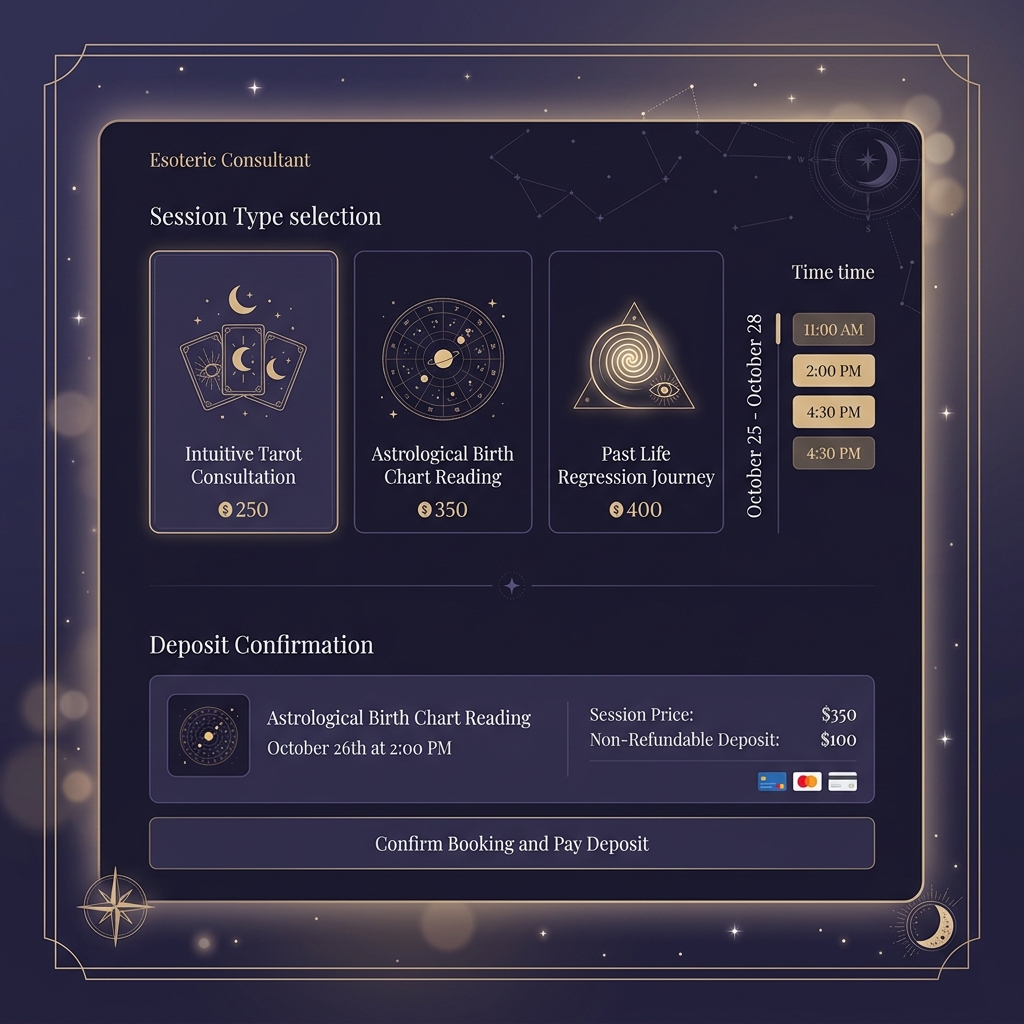 Diseño místico premium en clima nocturno