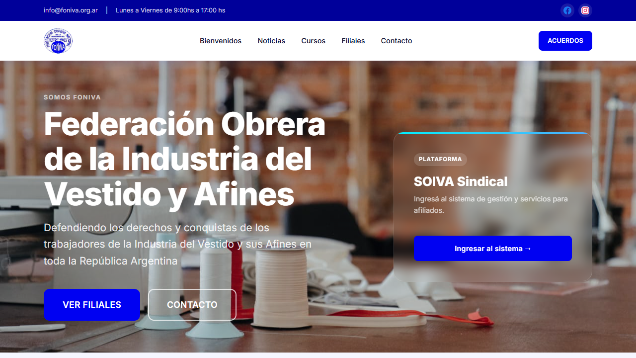 Plataforma Federativa desarrollada por Crecienta para FONIVA y filiales SOIVA