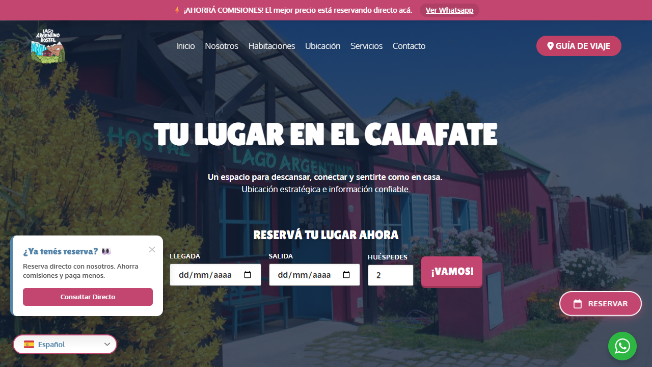 Captura real de Lago Argentino Hostel